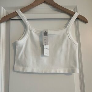 Aritzia White Crop Tank Top